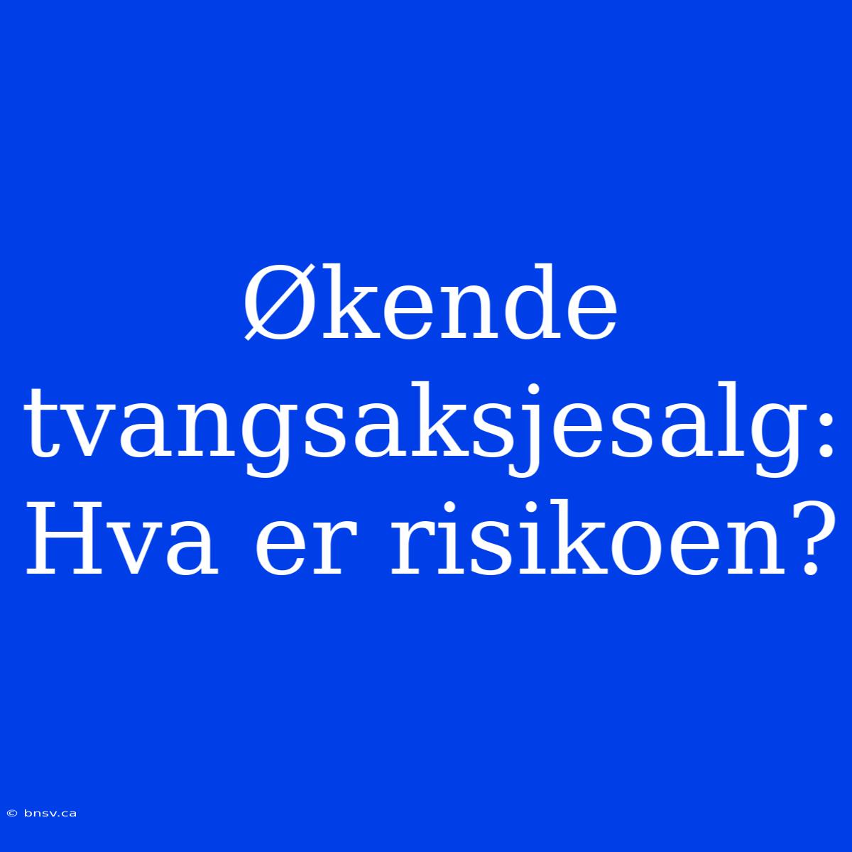 Økende Tvangsaksjesalg: Hva Er Risikoen?