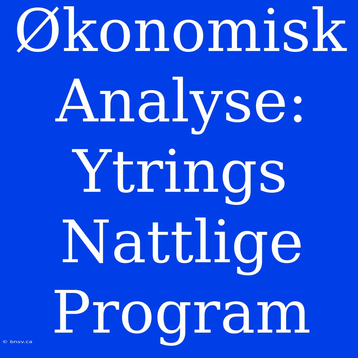 Økonomisk Analyse: Ytrings Nattlige Program