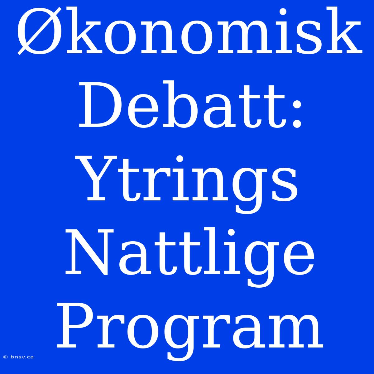 Økonomisk Debatt: Ytrings Nattlige Program