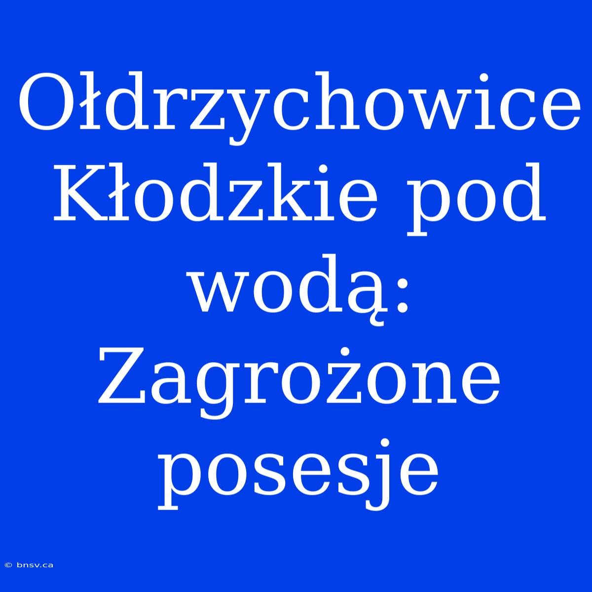 Ołdrzychowice Kłodzkie Pod Wodą: Zagrożone Posesje