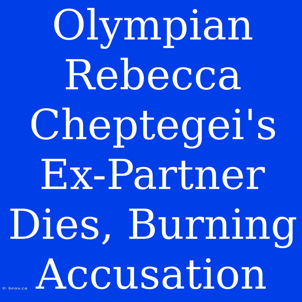 Olympian Rebecca Cheptegei's Ex-Partner Dies, Burning Accusation