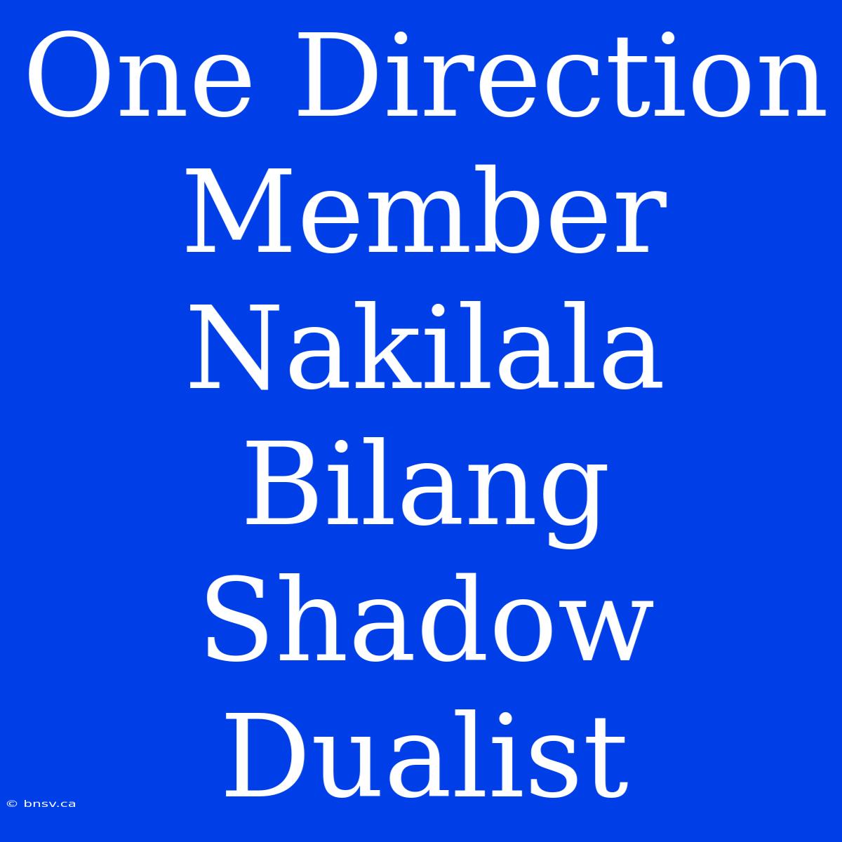 One Direction Member Nakilala Bilang Shadow Dualist