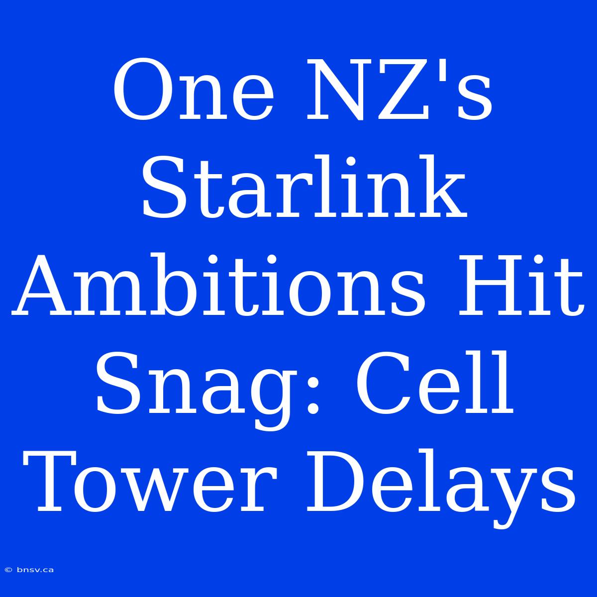 One NZ's Starlink Ambitions Hit Snag: Cell Tower Delays