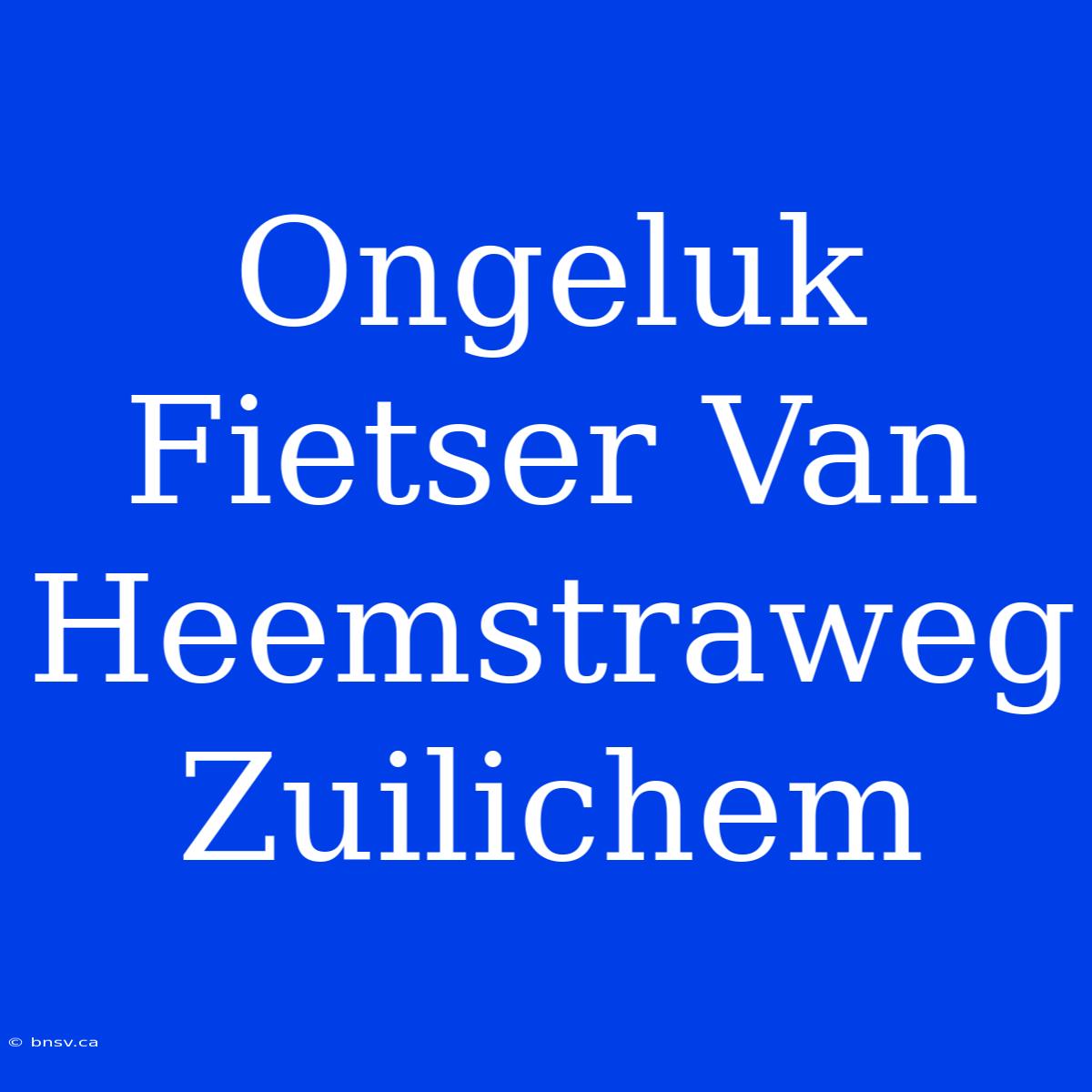 Ongeluk Fietser Van Heemstraweg Zuilichem