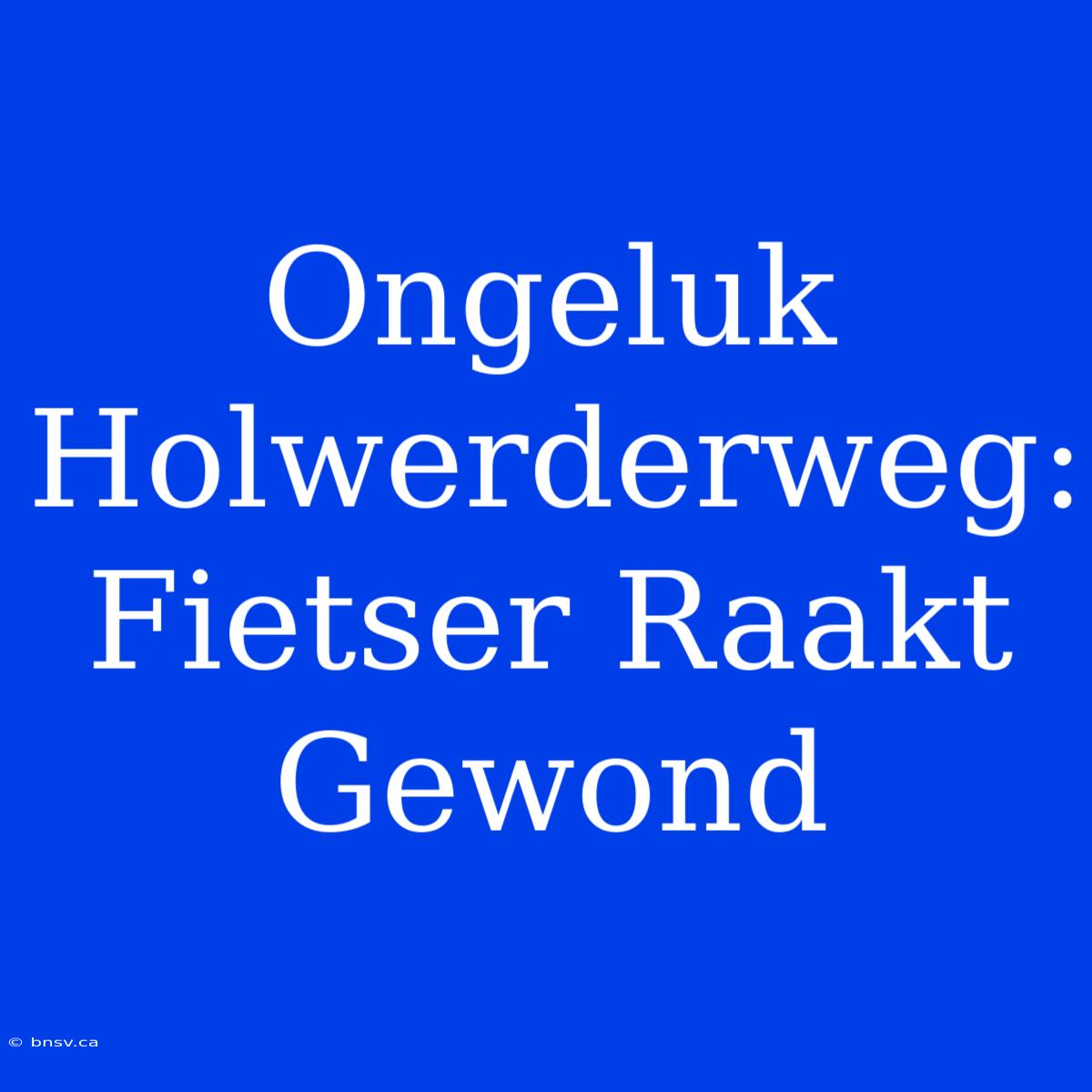 Ongeluk Holwerderweg: Fietser Raakt Gewond