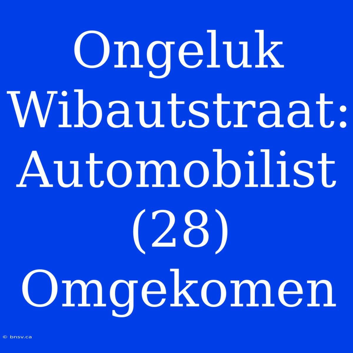 Ongeluk Wibautstraat: Automobilist (28) Omgekomen