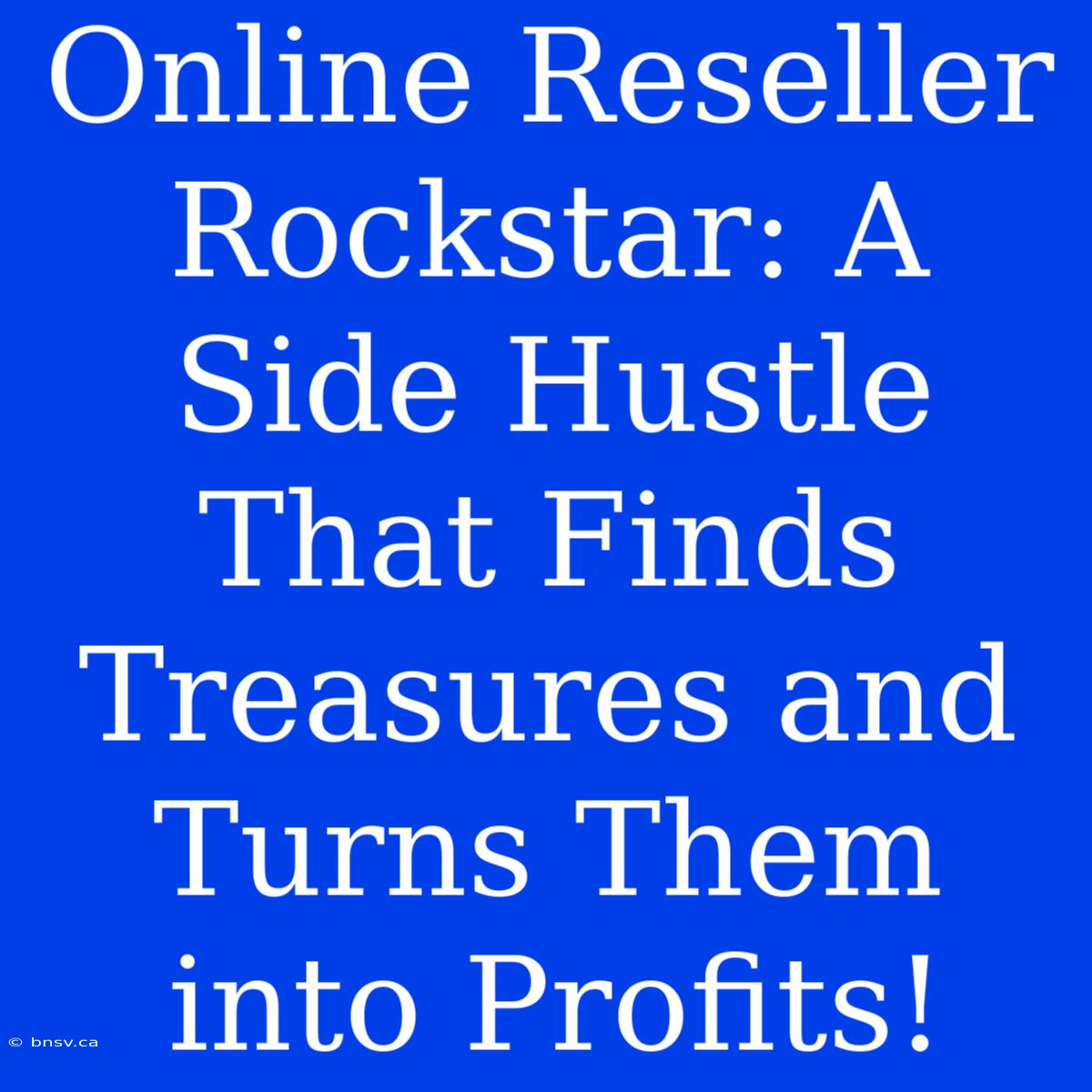 Online Reseller Rockstar: A Side Hustle That Finds Treasures And Turns Them Into Profits!