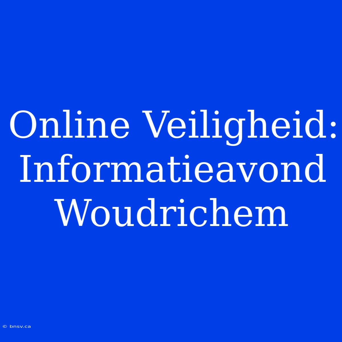 Online Veiligheid: Informatieavond Woudrichem