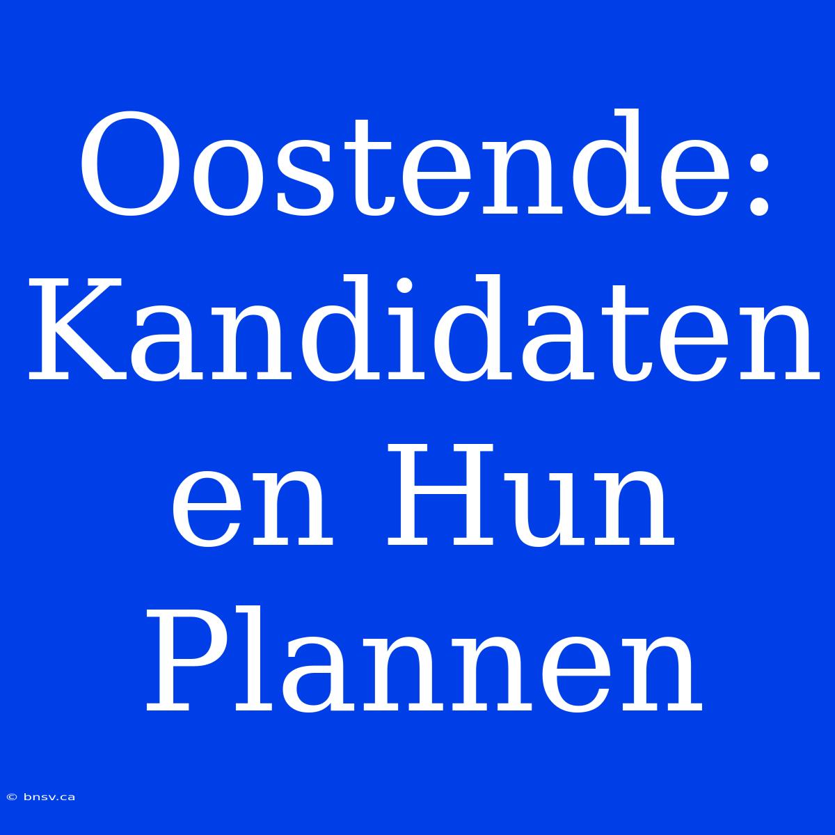 Oostende: Kandidaten En Hun Plannen