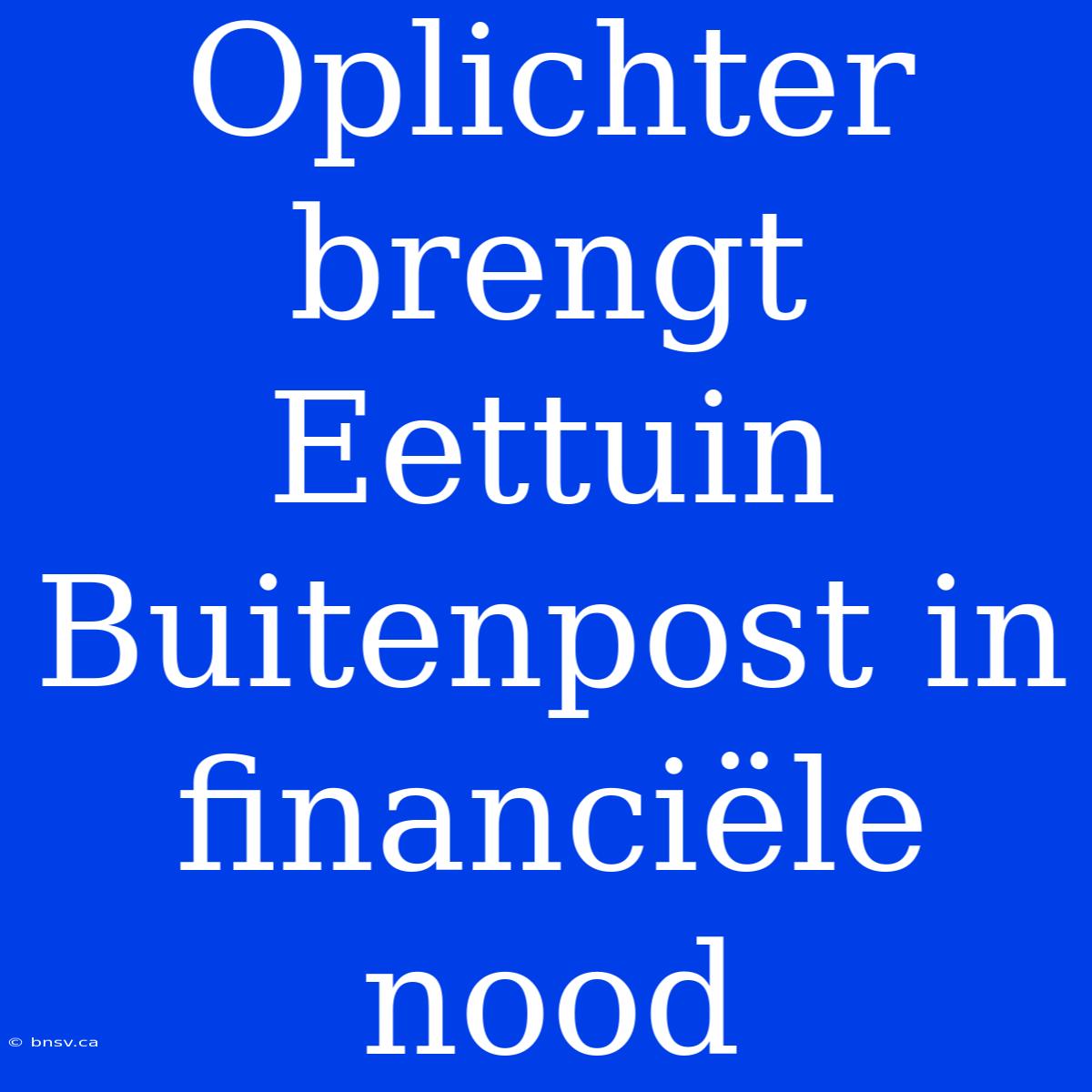 Oplichter Brengt Eettuin Buitenpost In Financiële Nood