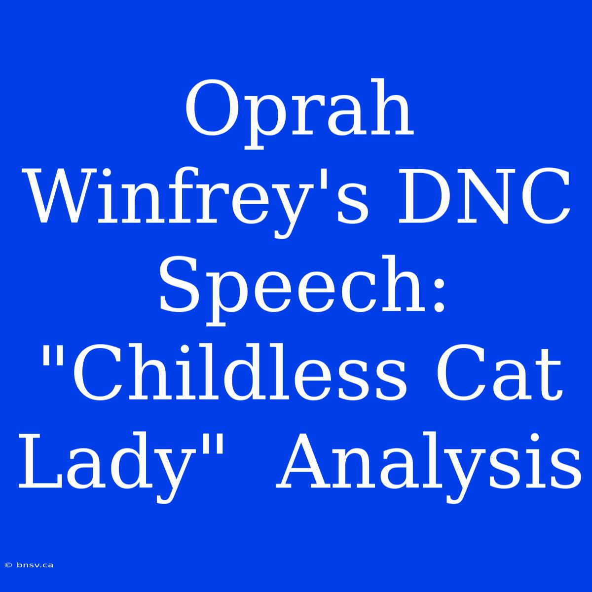 Oprah Winfrey's DNC Speech:  