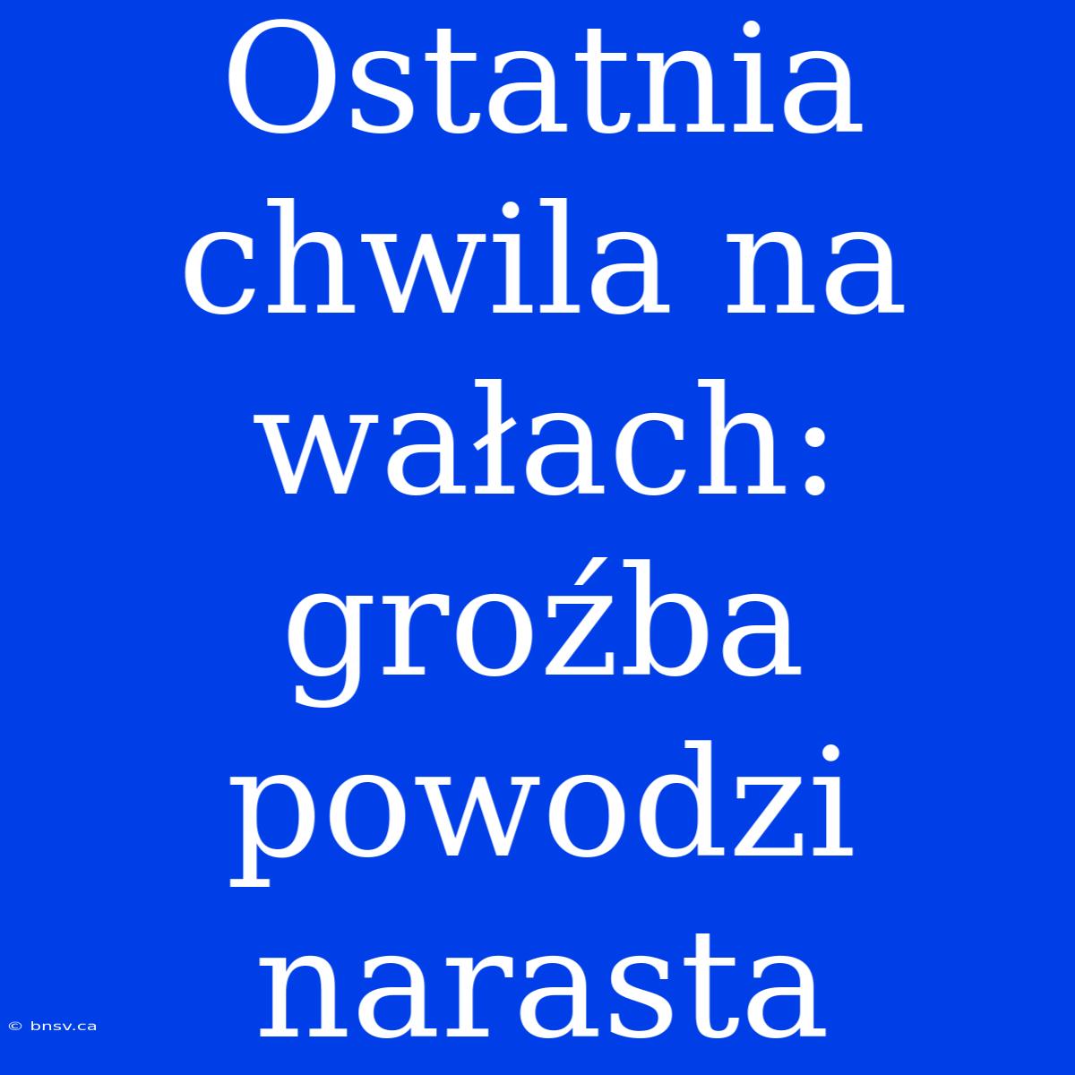 Ostatnia Chwila Na Wałach: Groźba Powodzi Narasta