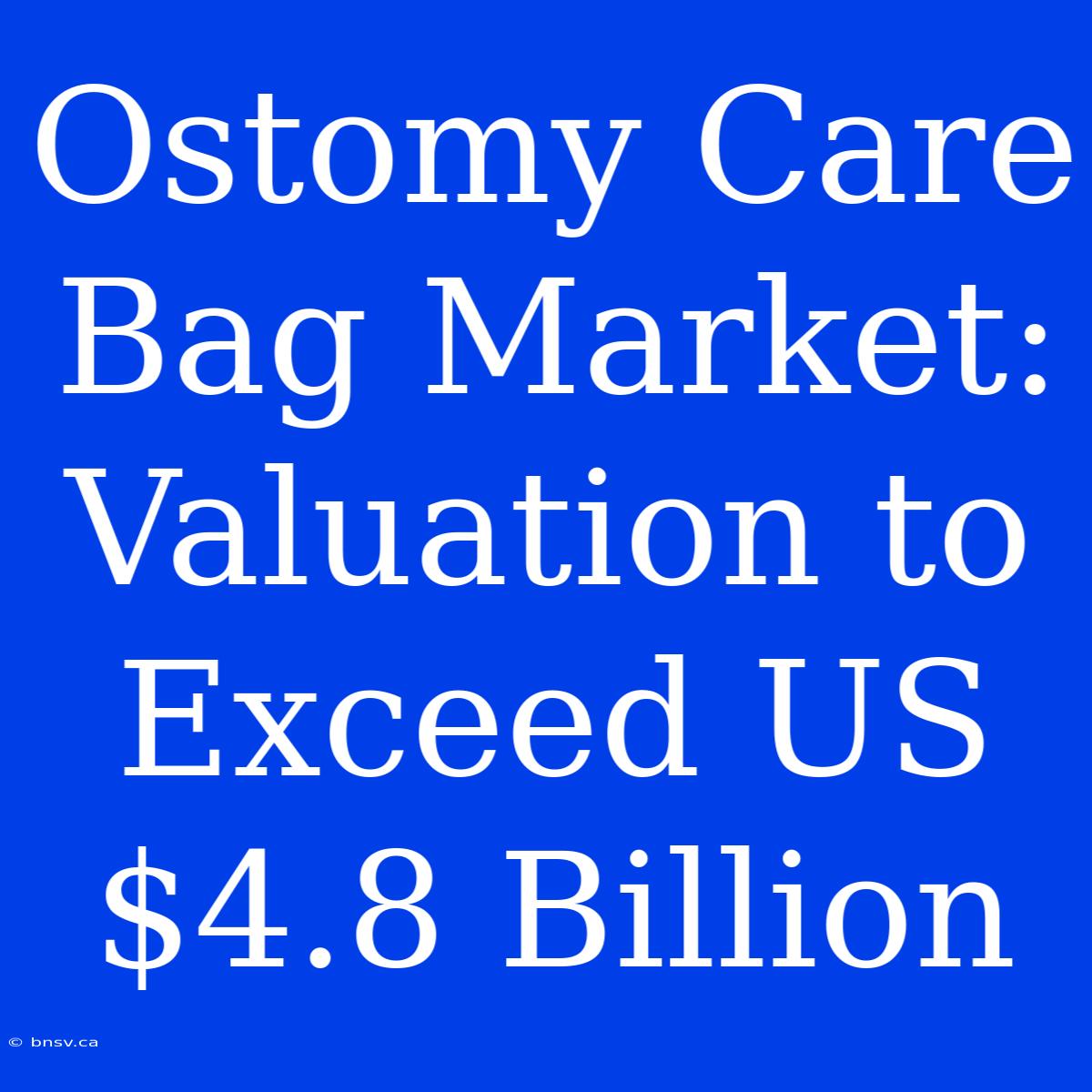 Ostomy Care Bag Market: Valuation To Exceed US$4.8 Billion