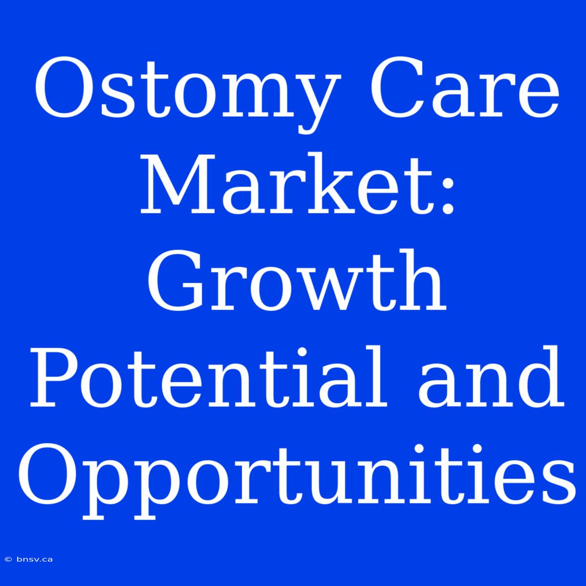 Ostomy Care Market:  Growth Potential And Opportunities