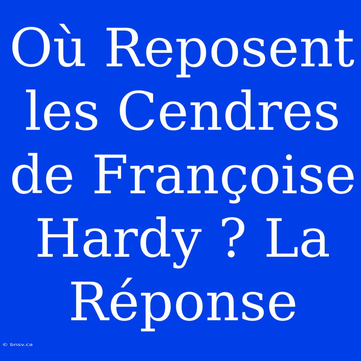 Où Reposent Les Cendres De Françoise Hardy ? La Réponse