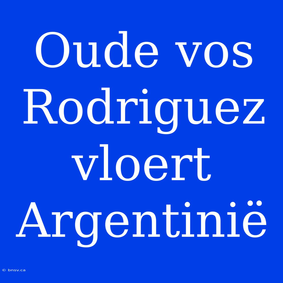 Oude Vos Rodriguez Vloert Argentinië