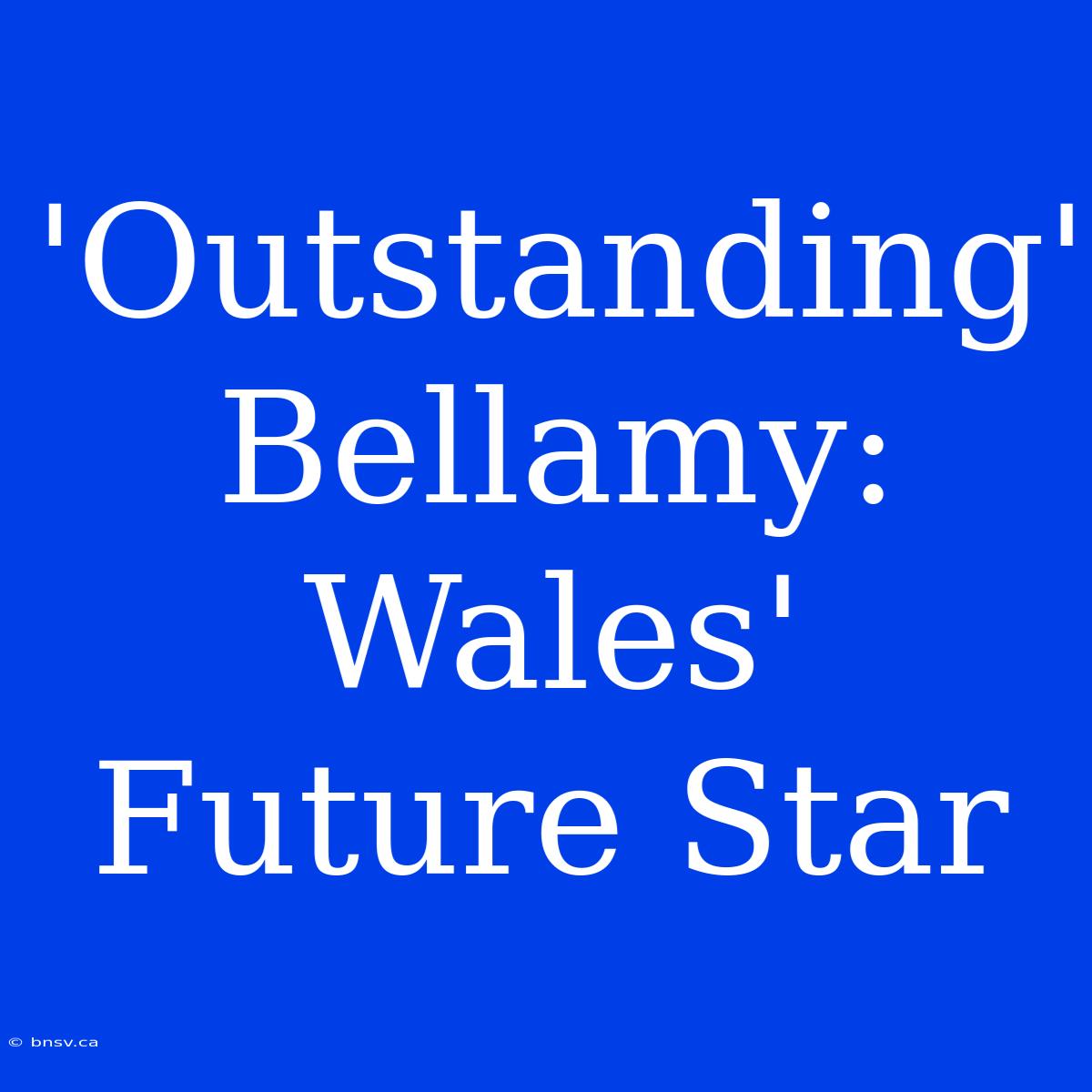 'Outstanding' Bellamy: Wales' Future Star