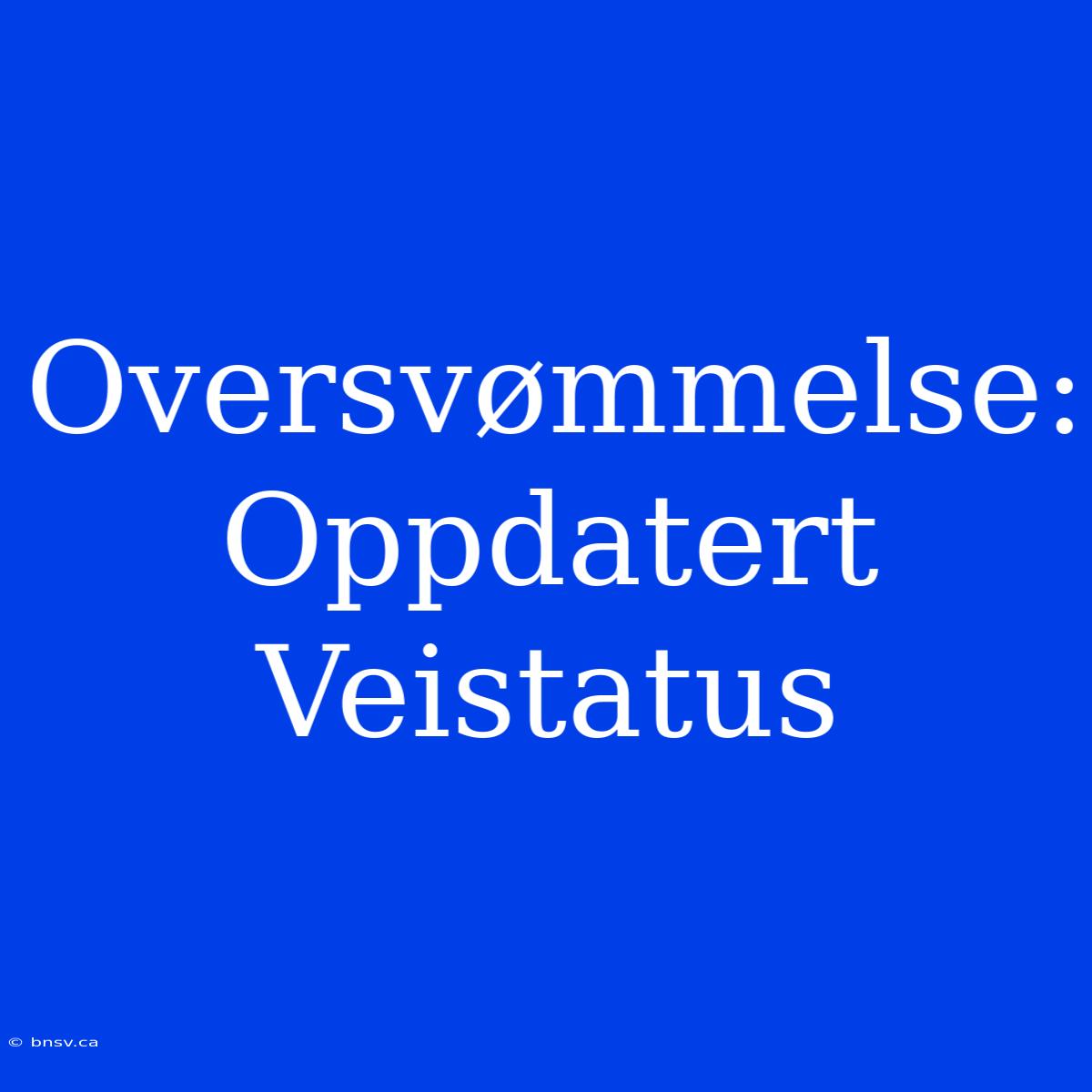 Oversvømmelse: Oppdatert Veistatus