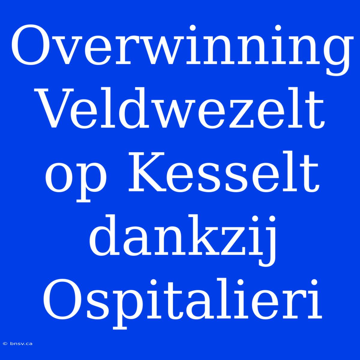 Overwinning Veldwezelt Op Kesselt Dankzij Ospitalieri