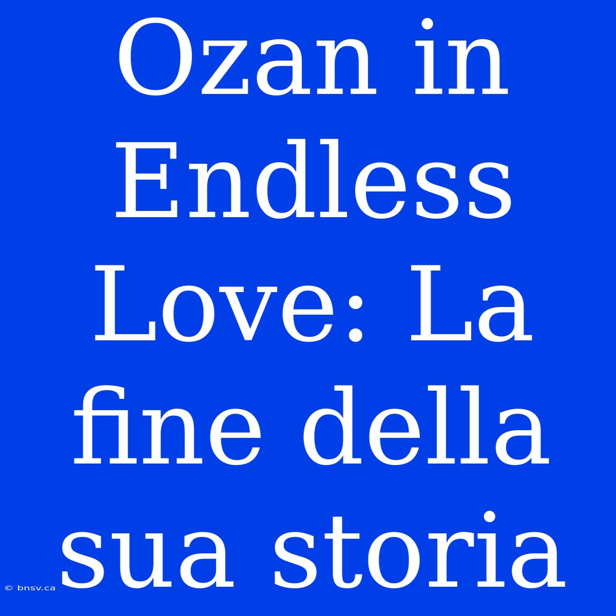 Ozan In Endless Love: La Fine Della Sua Storia