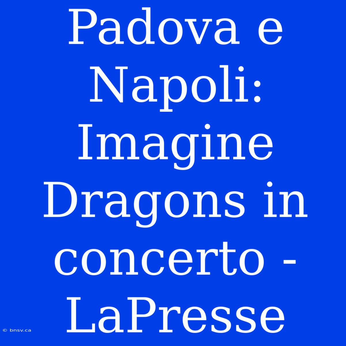 Padova E Napoli: Imagine Dragons In Concerto - LaPresse