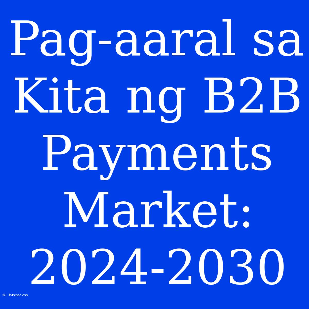 Pag-aaral Sa Kita Ng B2B Payments Market: 2024-2030