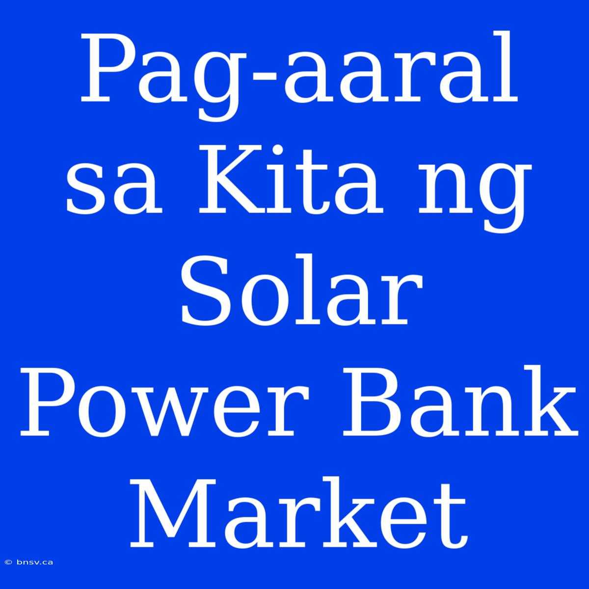 Pag-aaral Sa Kita Ng Solar Power Bank Market