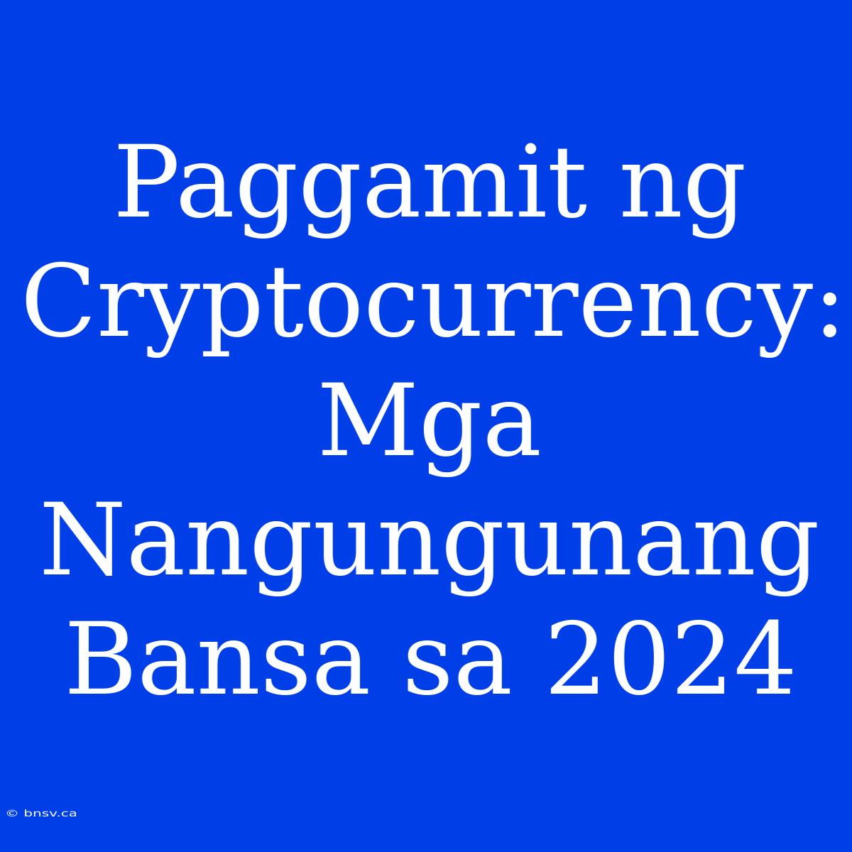 Paggamit Ng Cryptocurrency: Mga Nangungunang Bansa Sa 2024