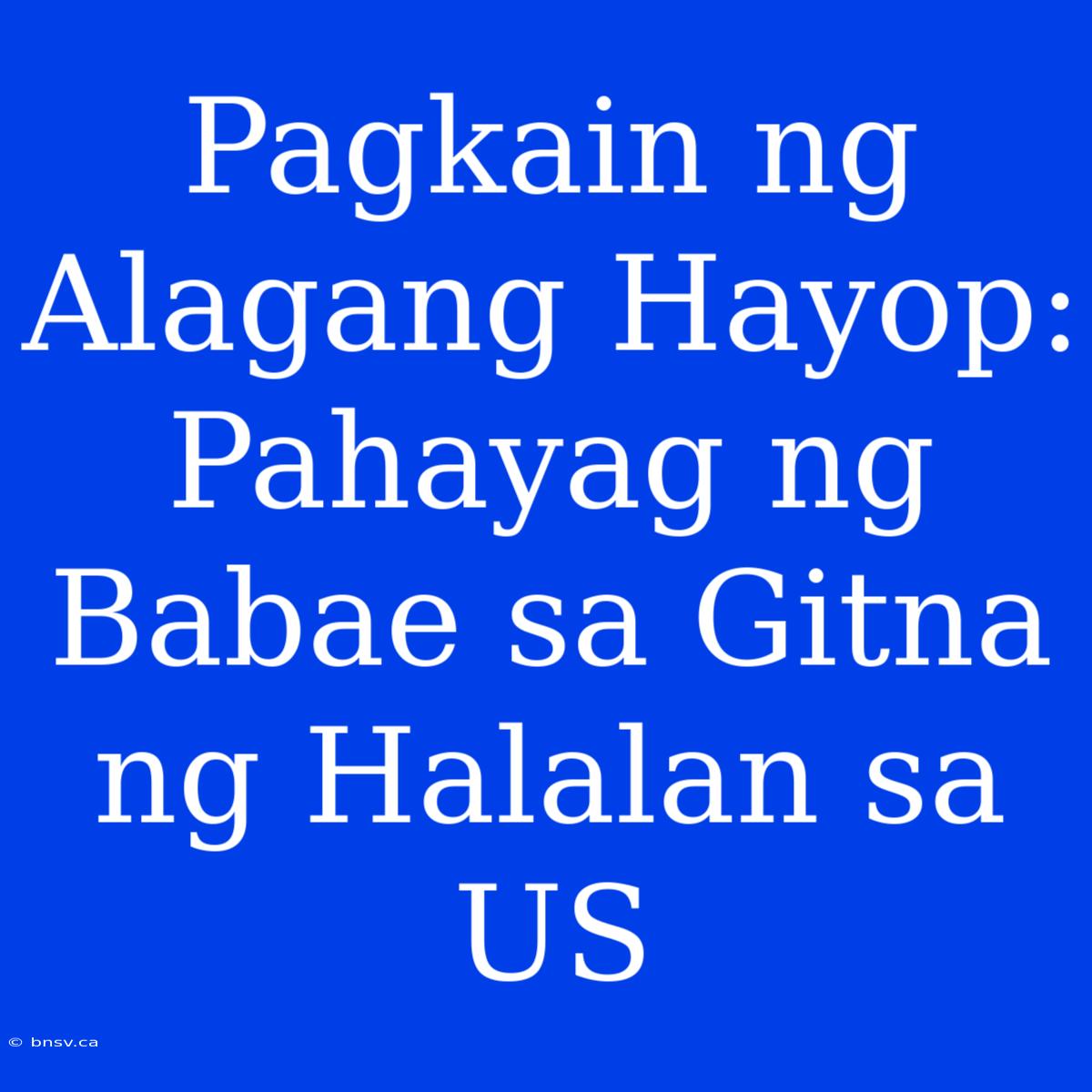 Pagkain Ng Alagang Hayop: Pahayag Ng Babae Sa Gitna Ng Halalan Sa US