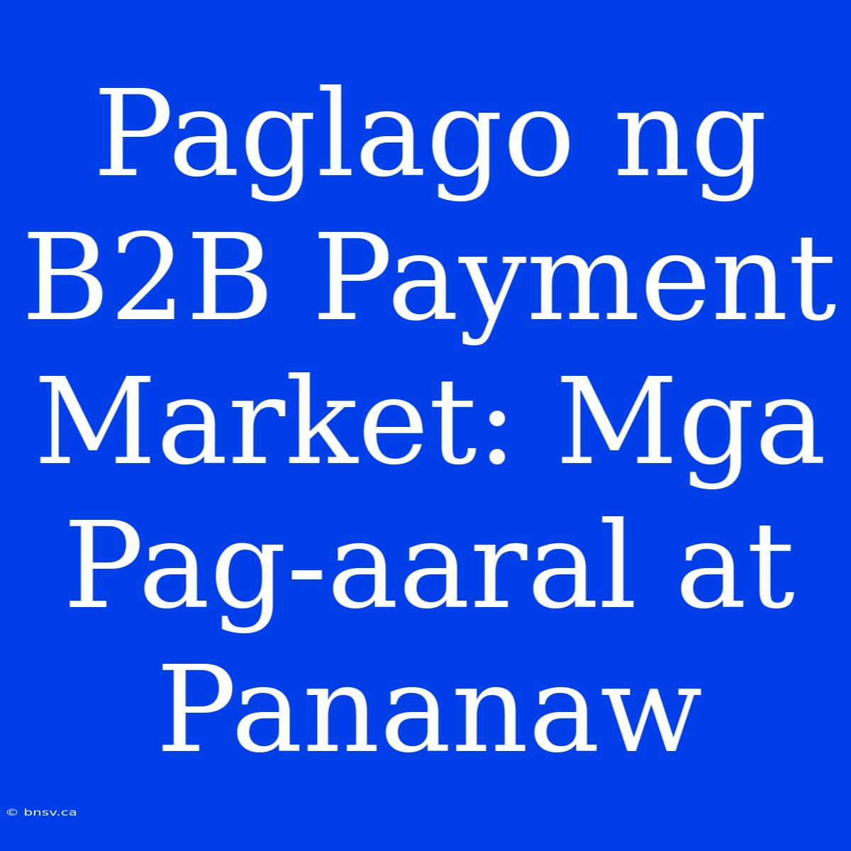 Paglago Ng B2B Payment Market: Mga Pag-aaral At Pananaw