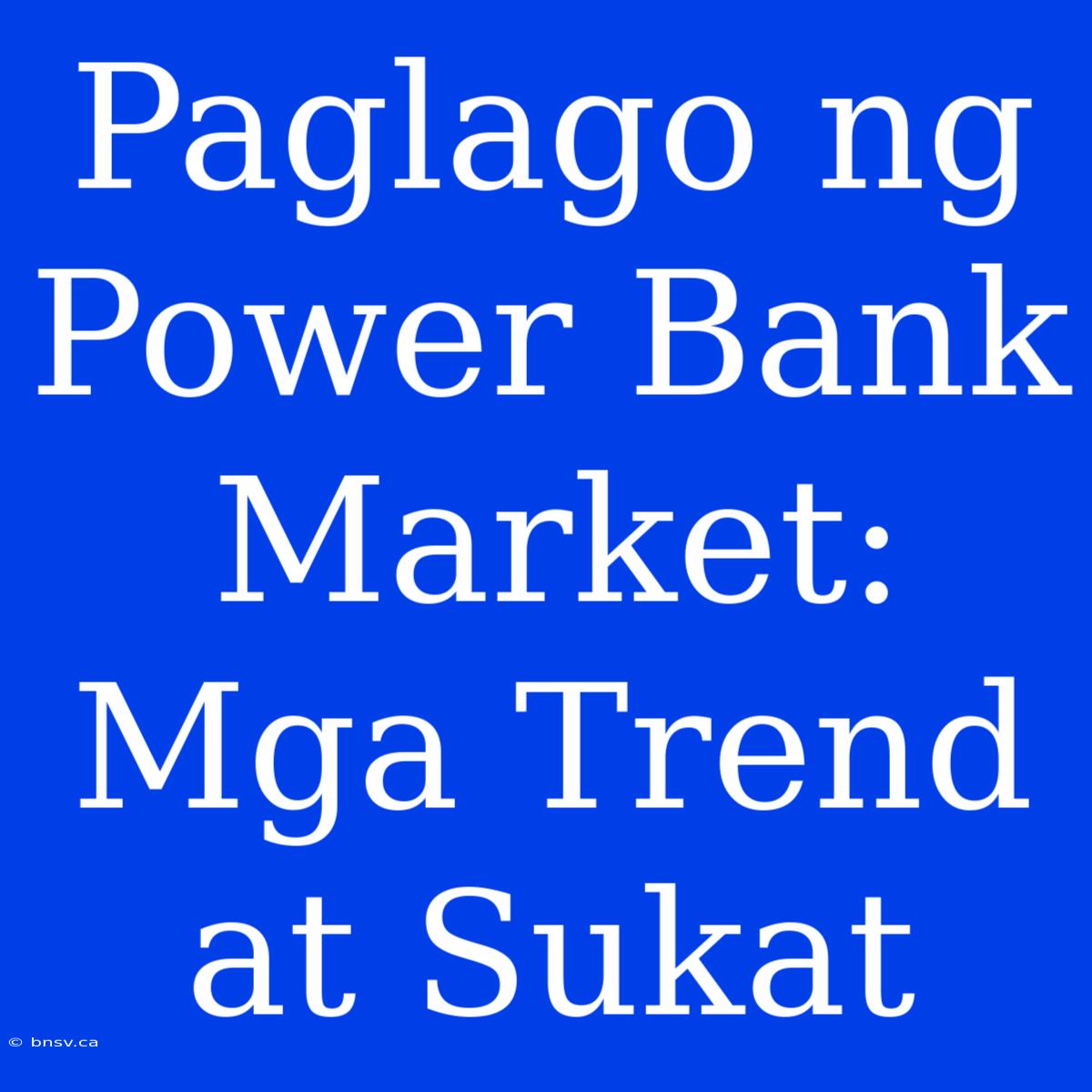 Paglago Ng Power Bank Market: Mga Trend At Sukat