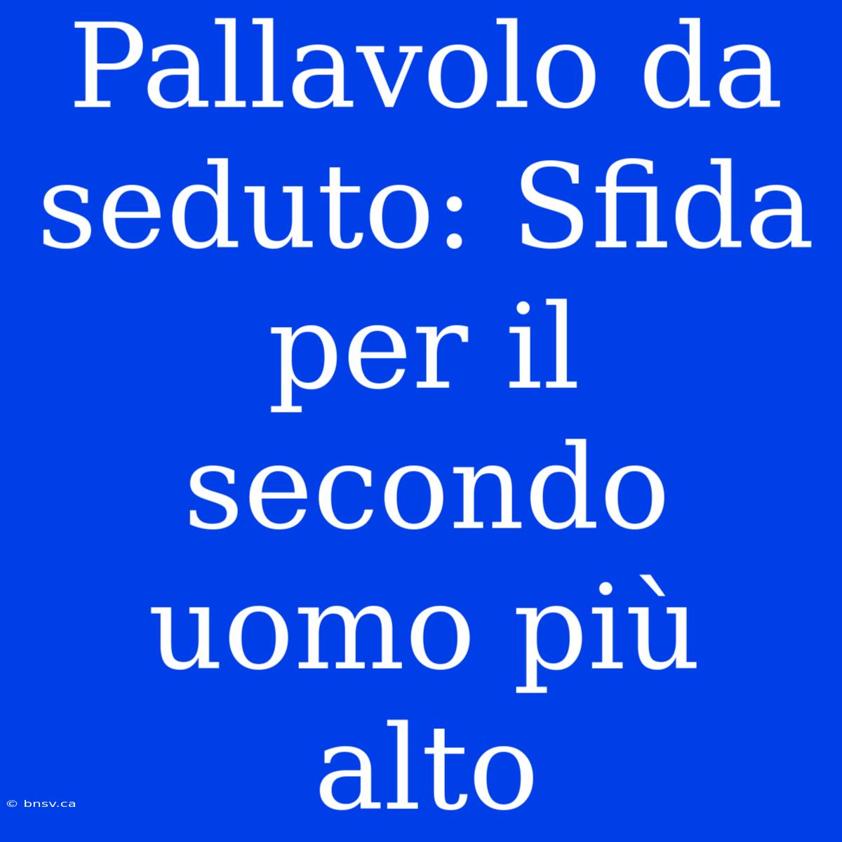 Pallavolo Da Seduto: Sfida Per Il Secondo Uomo Più Alto