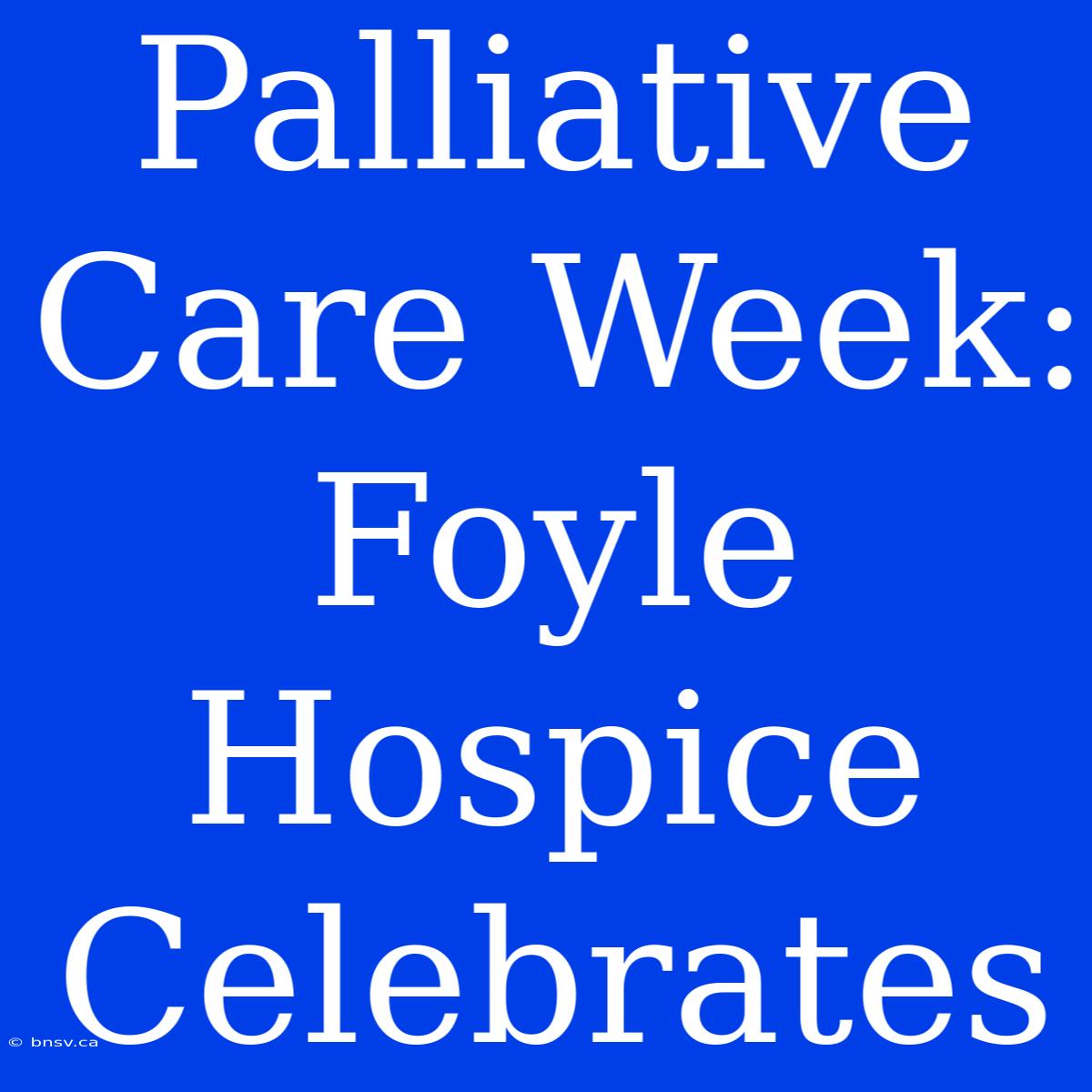 Palliative Care Week: Foyle Hospice Celebrates