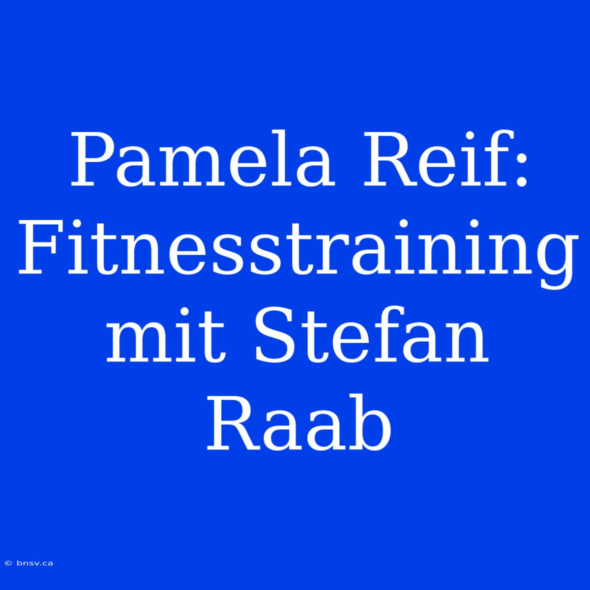 Pamela Reif: Fitnesstraining Mit Stefan Raab