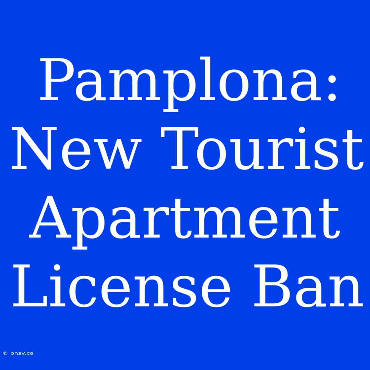 Pamplona: New Tourist Apartment License Ban