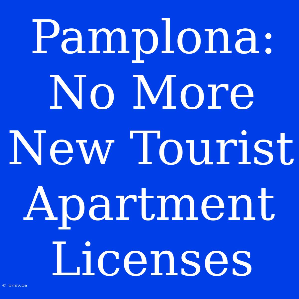 Pamplona: No More New Tourist Apartment Licenses