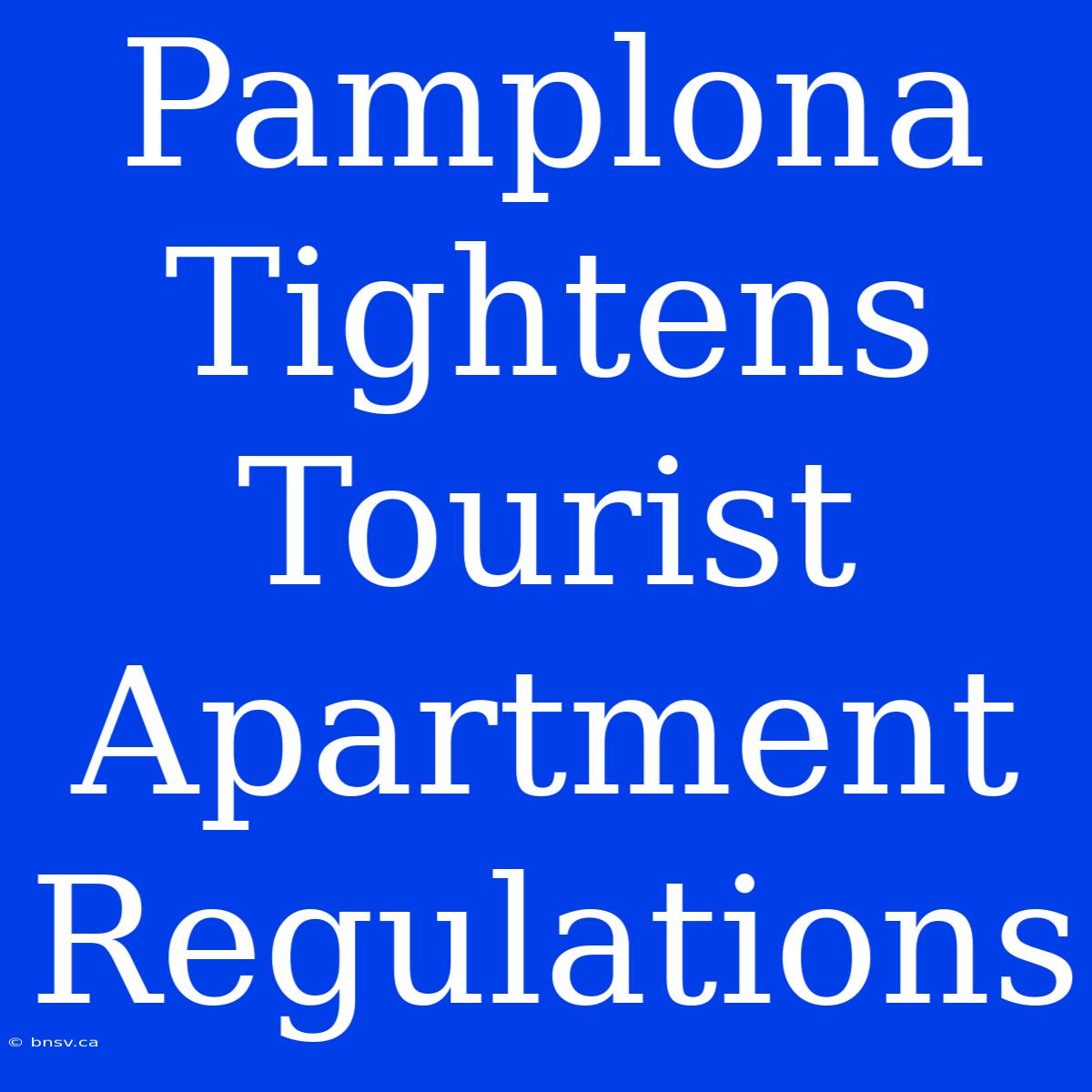 Pamplona Tightens Tourist Apartment Regulations