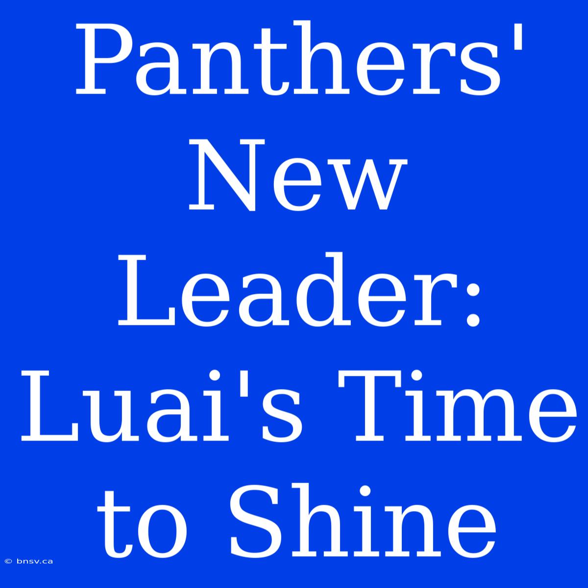 Panthers' New Leader: Luai's Time To Shine