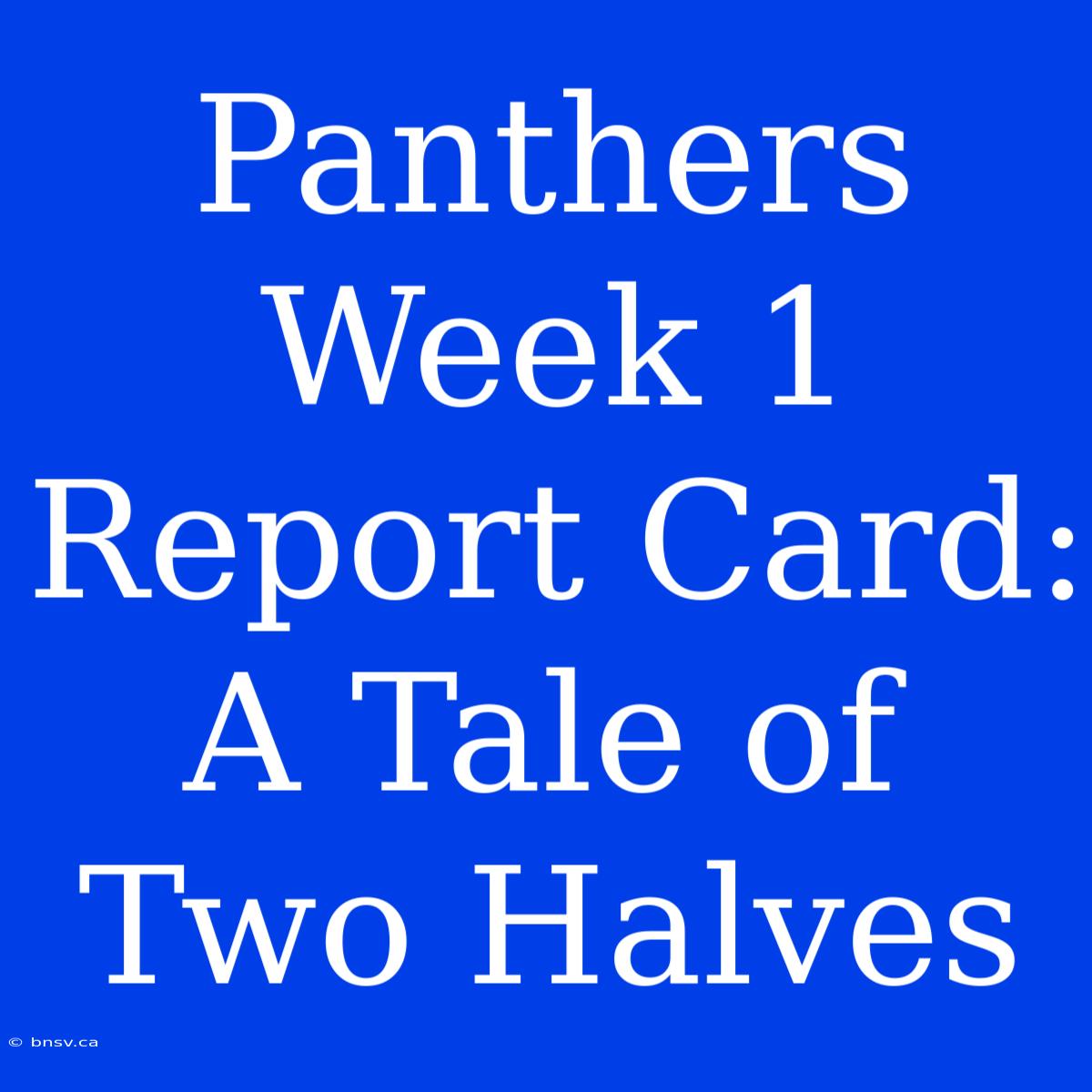 Panthers Week 1 Report Card:  A Tale Of Two Halves