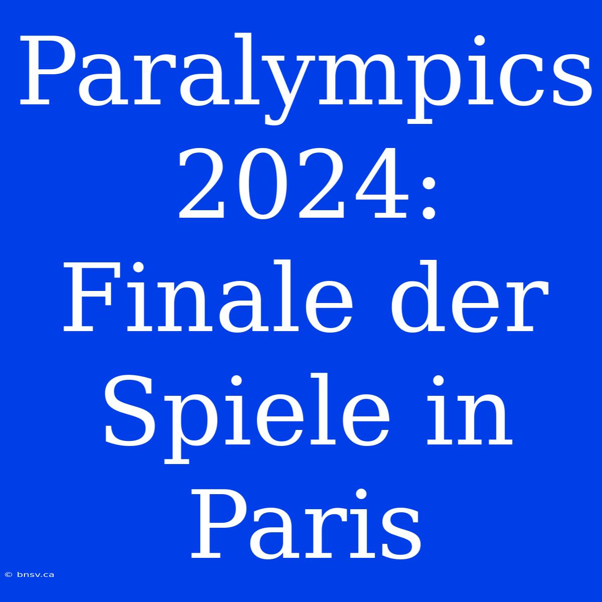 Paralympics 2024: Finale Der Spiele In Paris