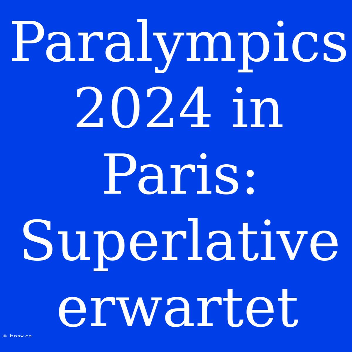 Paralympics 2024 In Paris: Superlative Erwartet