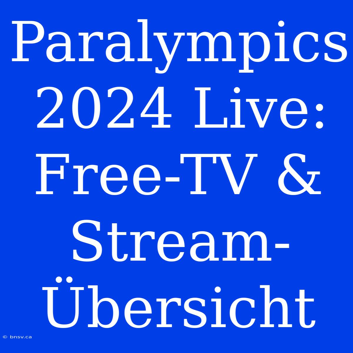 Paralympics 2024 Live: Free-TV & Stream-Übersicht