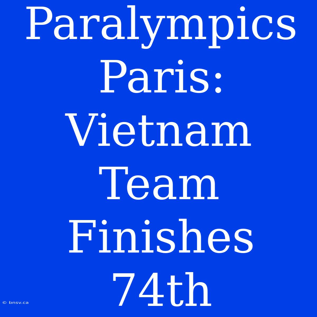 Paralympics Paris: Vietnam Team Finishes 74th