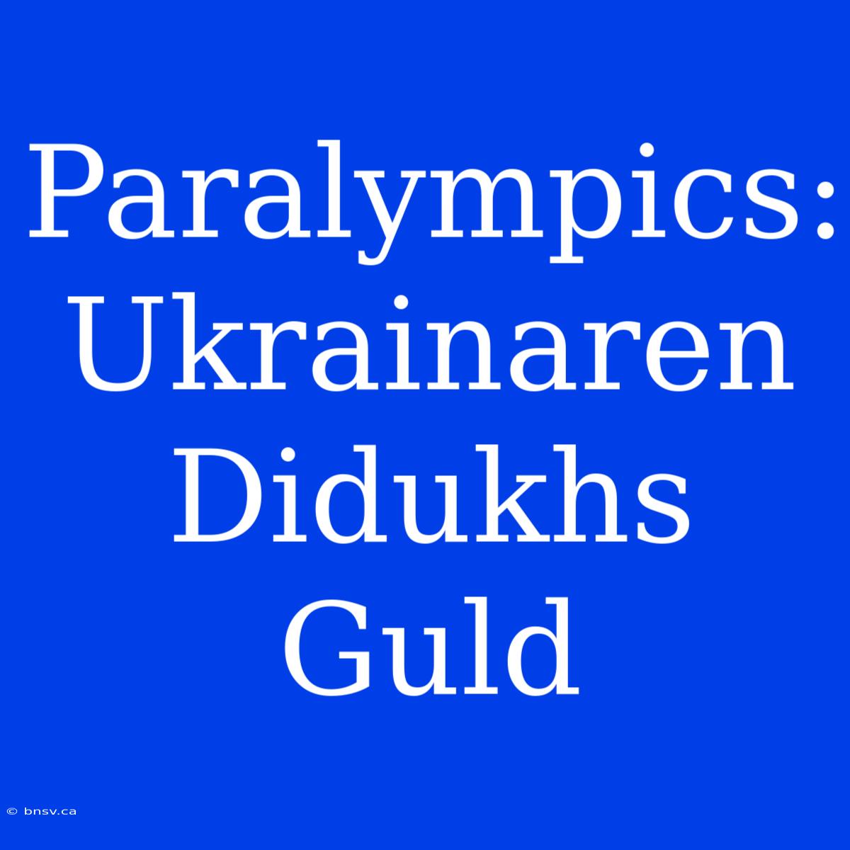 Paralympics: Ukrainaren Didukhs Guld