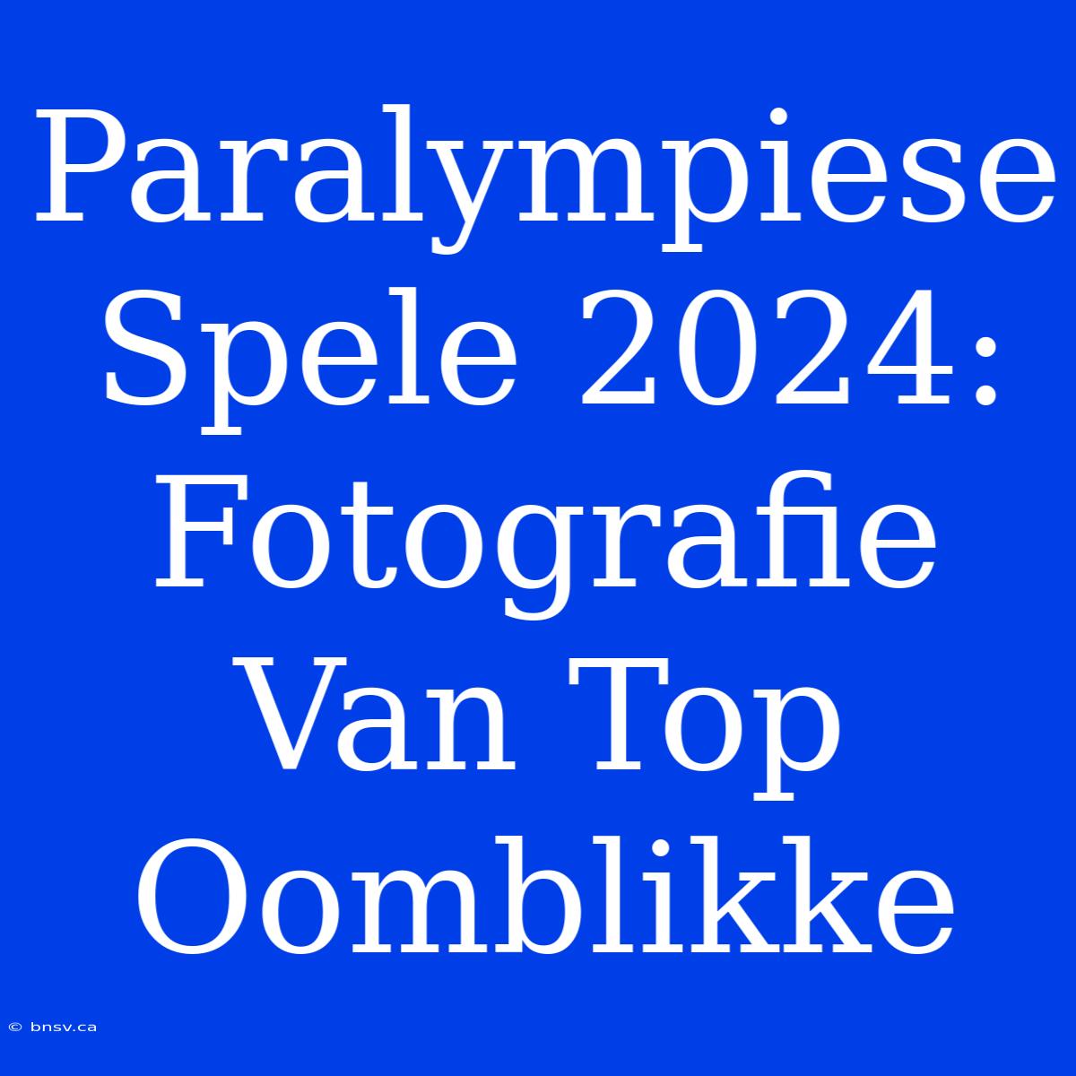 Paralympiese Spele 2024: Fotografie Van Top Oomblikke