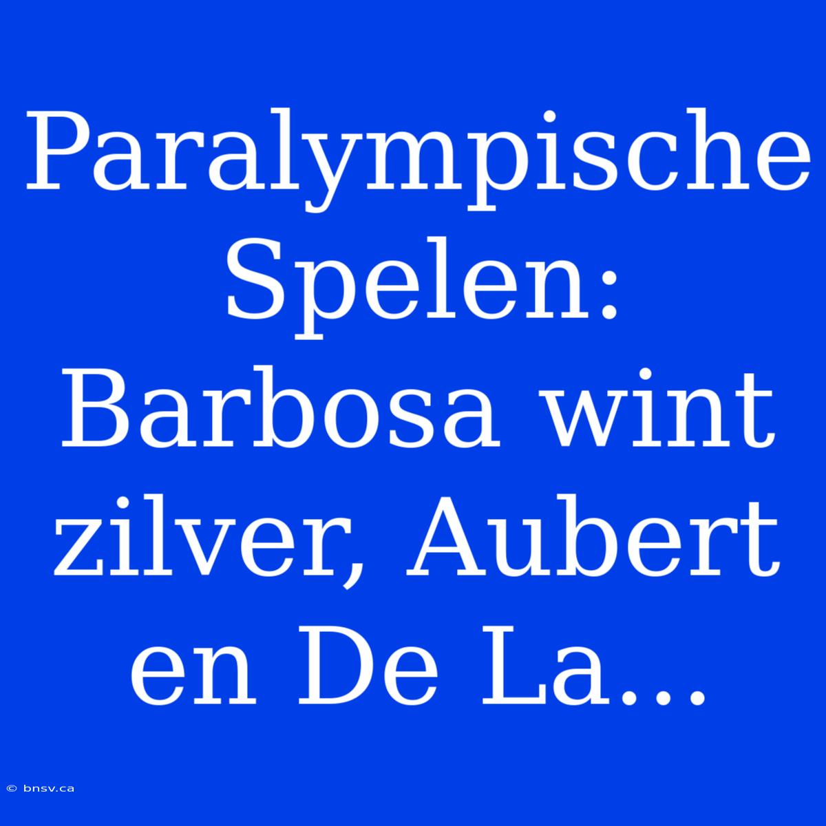 Paralympische Spelen: Barbosa Wint Zilver, Aubert En De La...