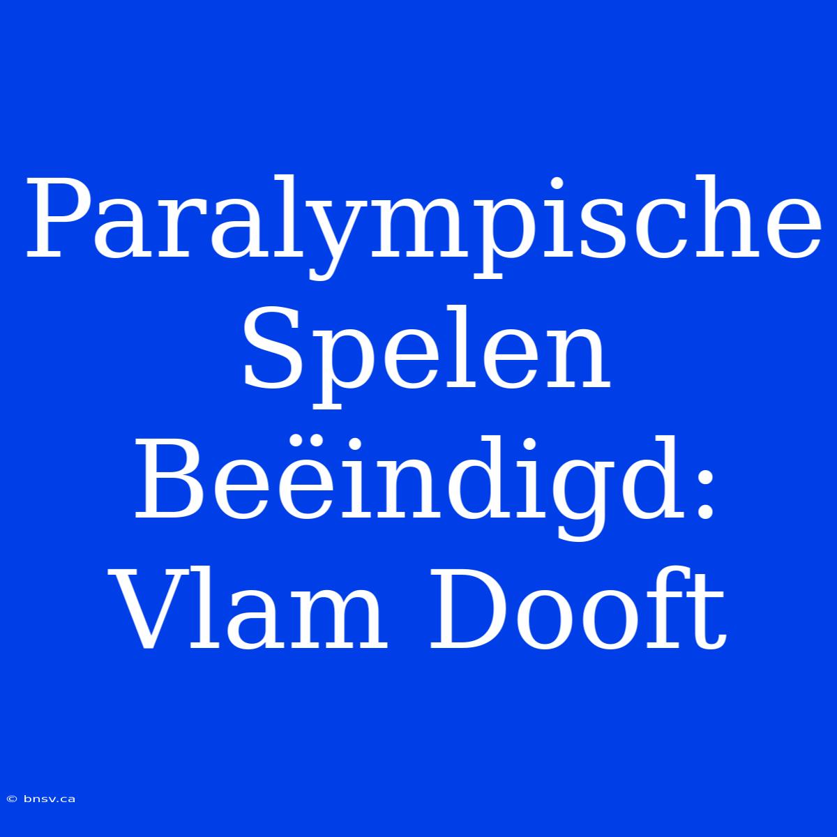 Paralympische Spelen Beëindigd: Vlam Dooft