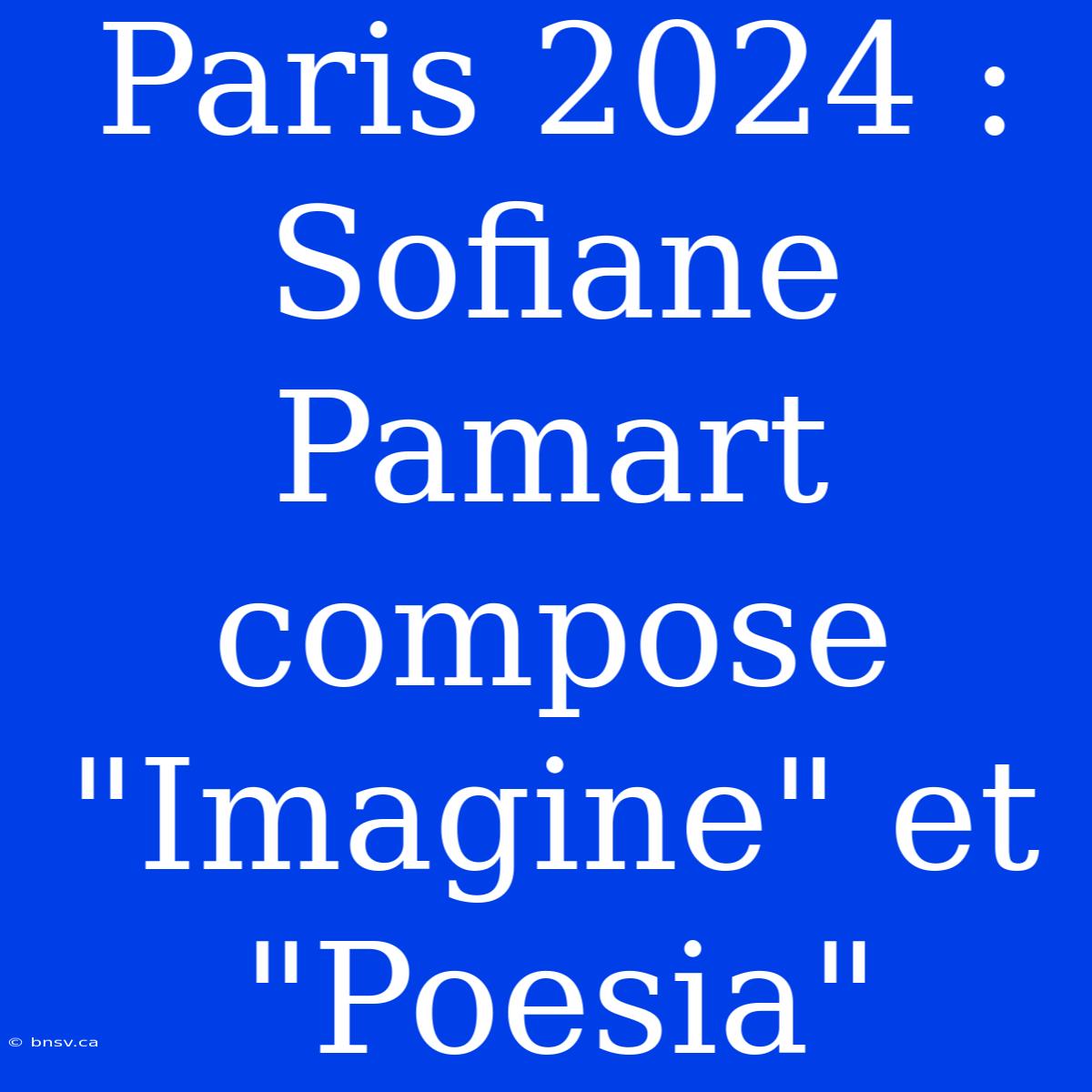 Paris 2024 : Sofiane Pamart Compose 