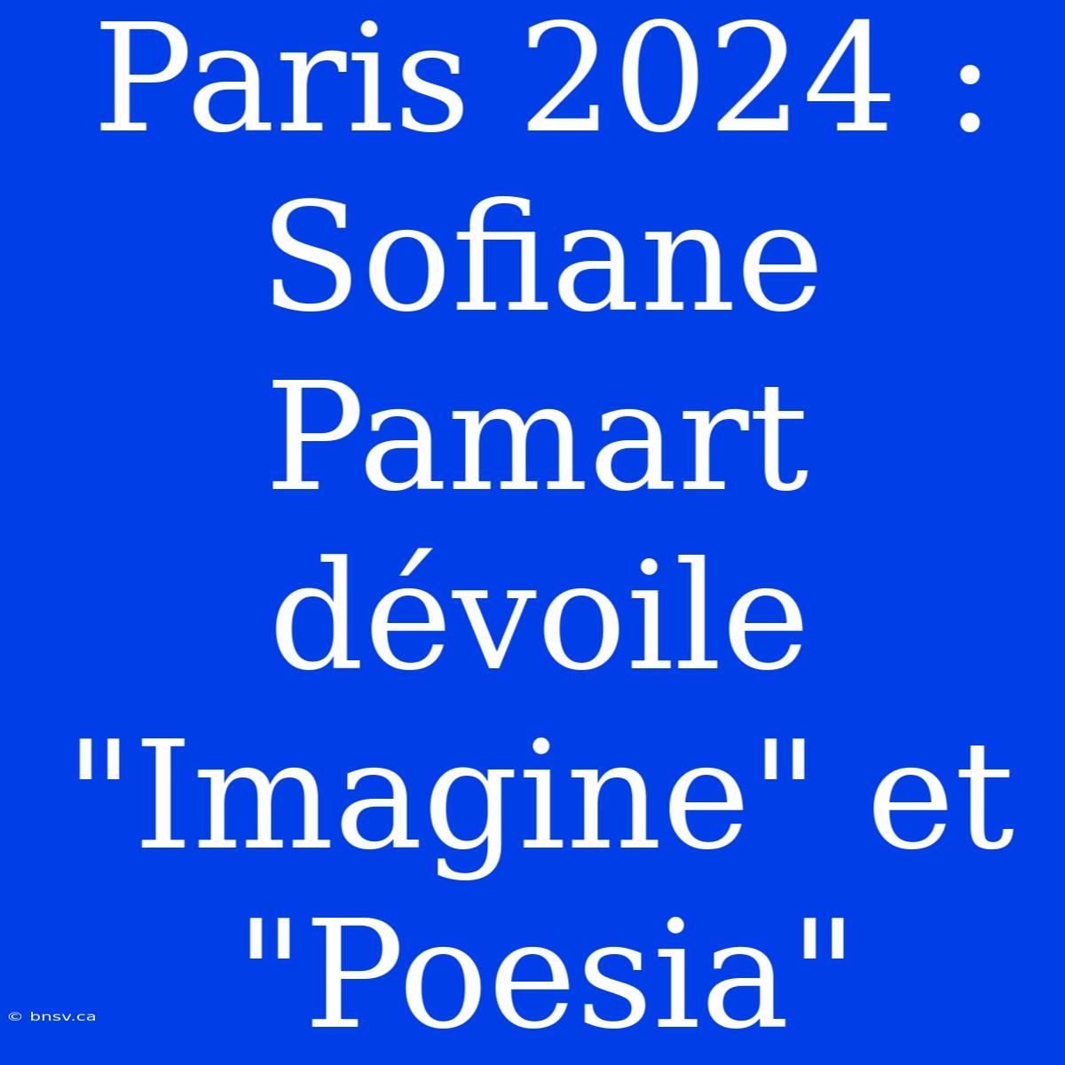 Paris 2024 : Sofiane Pamart Dévoile 