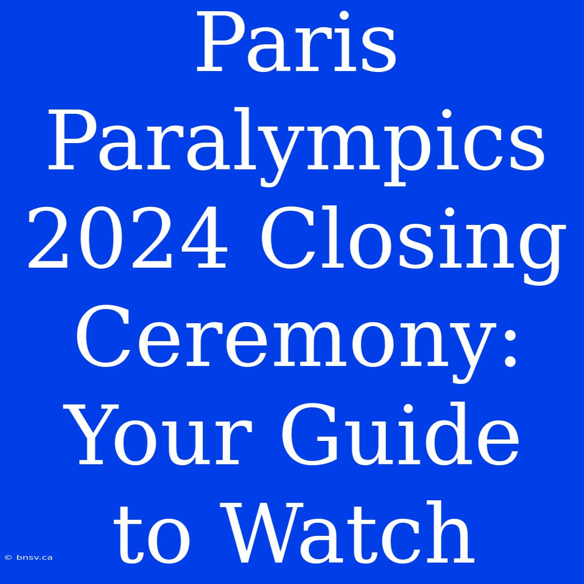 Paris Paralympics 2024 Closing Ceremony: Your Guide To Watch